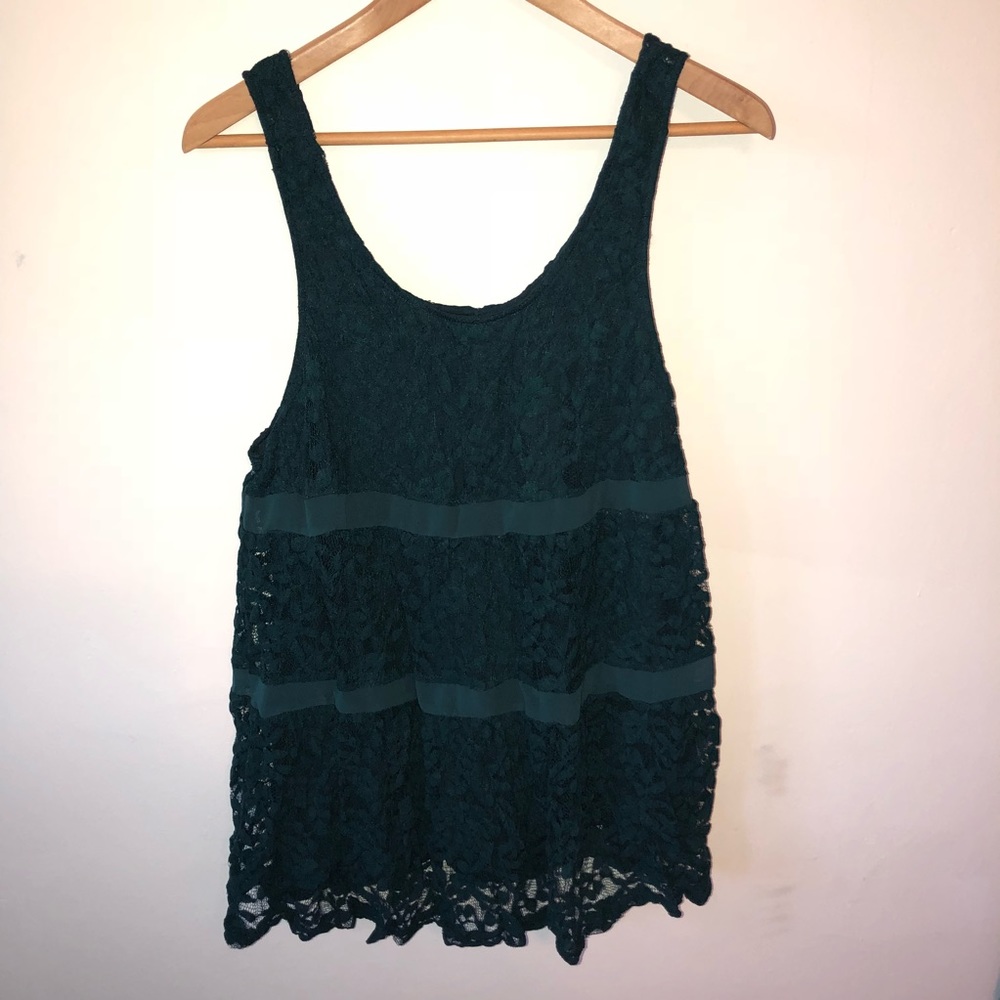 Blue / Green tank top blouse